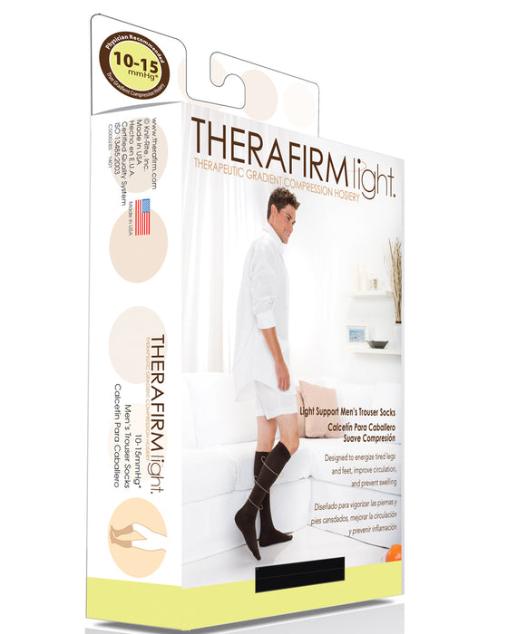 Therafirm Light Men's Ribbed Support Socks 10-15 mmHg