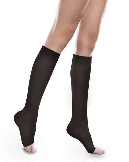 Therafirm Sheer Ease  Women's OPEN TOE  Knee High Stockings 15-20mmHg | Clearance (Final Sale)
