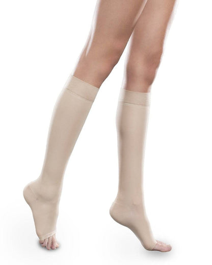 Therafirm Sheer Ease  Women's OPEN TOE  Knee High Stockings 15-20mmHg | Clearance (Final Sale)
