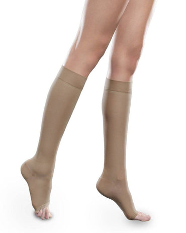 Bas hauteur genou à bout ouvert pour femmes Therafirm Sheer Ease 15-20 mmHg 