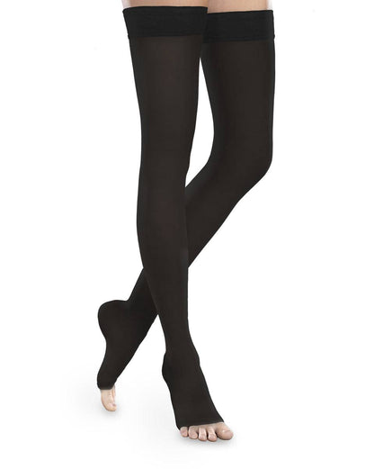 Therafirm Sheer Ease  Women's OPEN TOE Thigh High Stockings 15-20mmHg | Clearance (Final Sale)