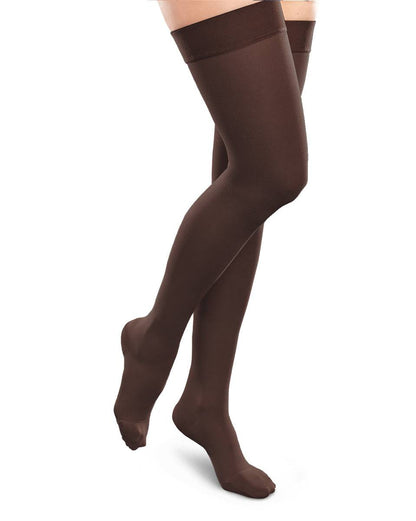 Therafirm Ease Blickdichter Strumpf mit geschlossener Spitze für Damen, Oberschenkelhoch, 15–20 mmHg