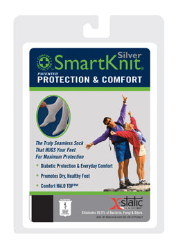 Therafirm SmartKnit Seamless Diabetic Mini-Crew Socks w/ X-Static Silver Fibers