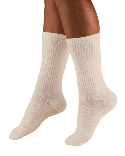 Tan knee-high socks on a white background