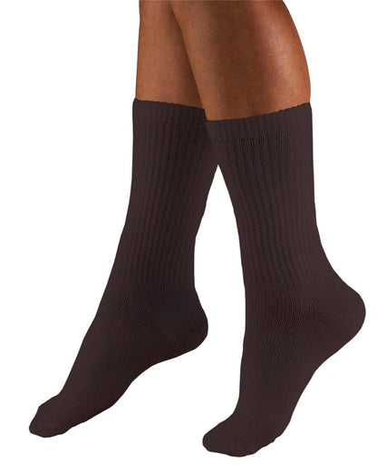 Brown knee-high socks on a white background