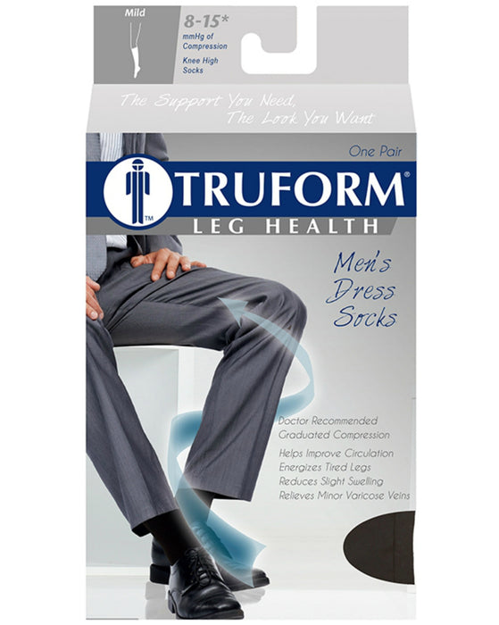 TRUFORM Men's Dress Knee High Socks 8-15 mmHg