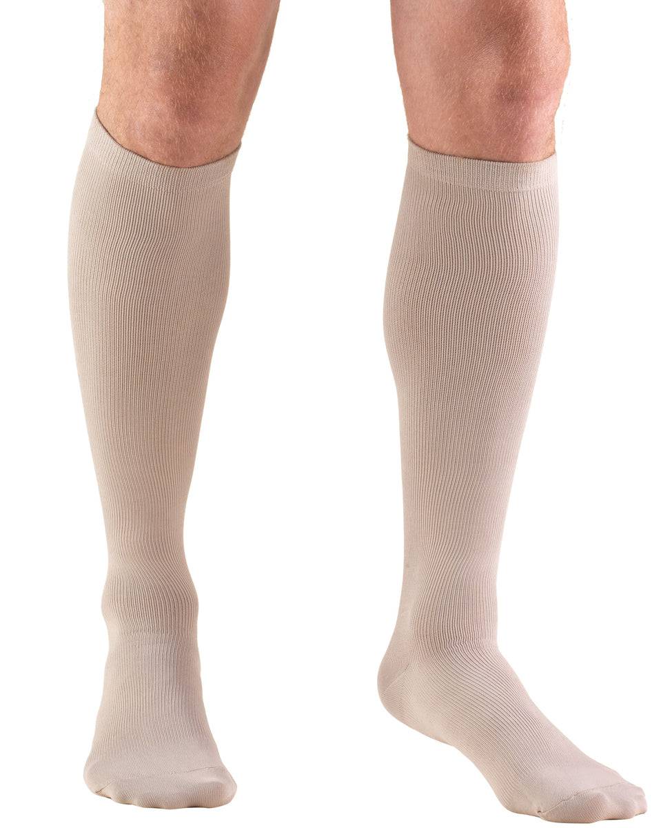 mens knee high dress socks Actifi Men's Ribbed 20-30 mmHg Knee High / X-Large / Brown