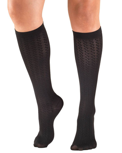 TRUFORM Damen-Hosensocken mit Zopfmuster, 15-20 mmHg
