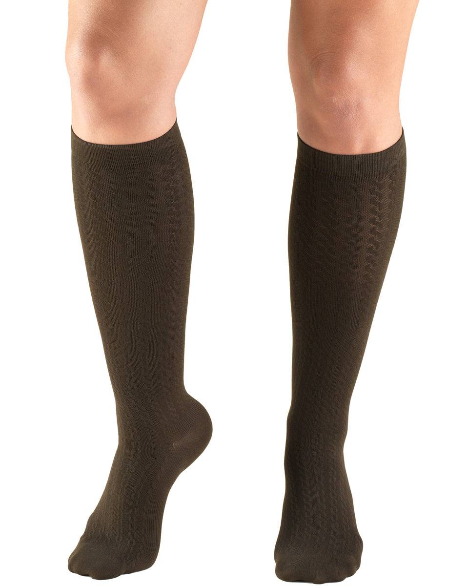 TRUFORM Damen-Hosensocken mit Zopfmuster, 15-20 mmHg