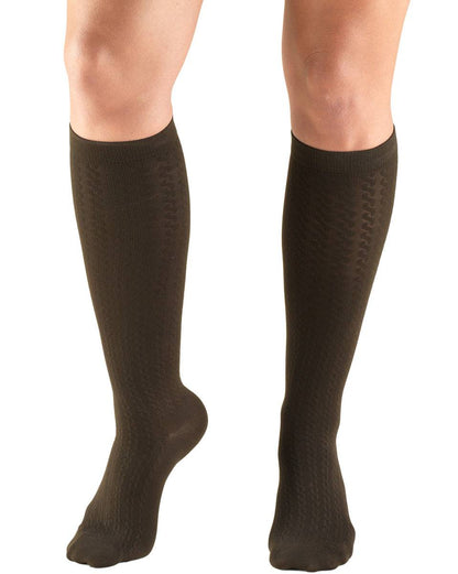 TRUFORM Damen-Hosensocken mit Zopfmuster, 15-20 mmHg