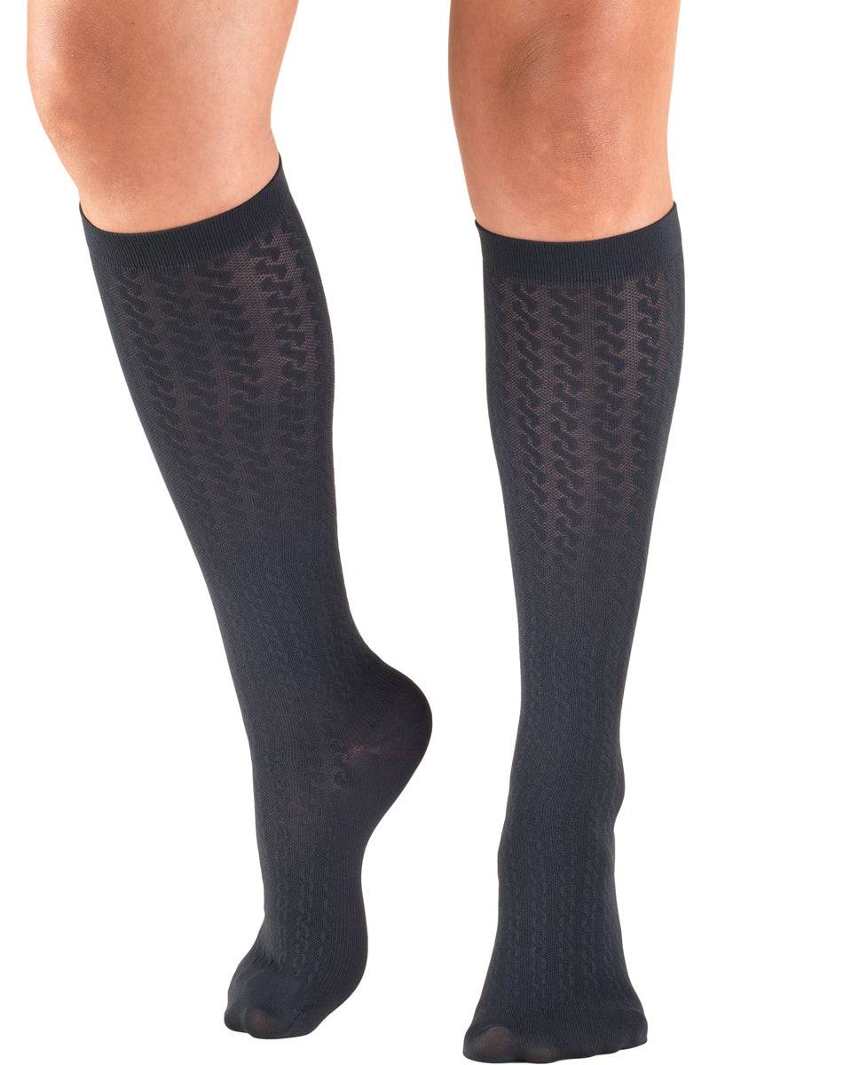 TRUFORM Damen-Hosensocken mit Zopfmuster, 15-20 mmHg