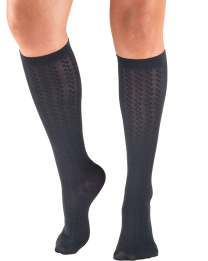 TRUFORM Damen-Hosensocken mit Zopfmuster, 15-20 mmHg