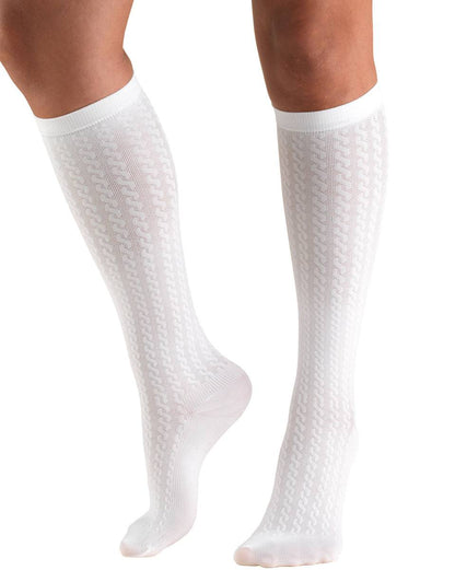 TRUFORM Damen-Hosensocken mit Zopfmuster, 15-20 mmHg