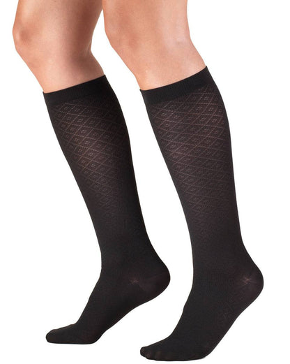 TRUFORM Damen-Hosensocken aus Rautenstrick, 15–20 mmHg