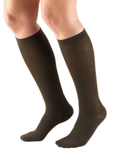 TRUFORM Damen-Hosensocken aus Rautenstrick, 15–20 mmHg
