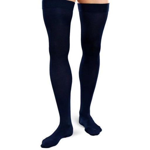 Therafirm Ease Opaque Mens Closed Toe Thigh High 30-40 mmHg