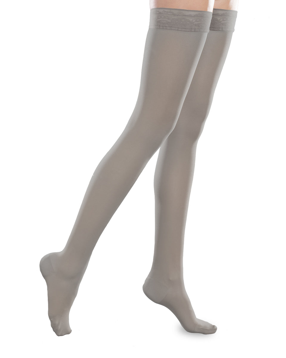 Therafirm Sheer Ease Damen-Oberschenkelstrümpfe mit geschlossener Spitze, 20–30 mmHg – Ausverkauf 