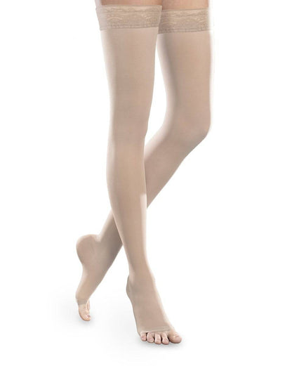 Therafirm Sheer Ease  Women's OPEN TOE Thigh High Stockings 20-30mmHg | Clearance (Final Sale)