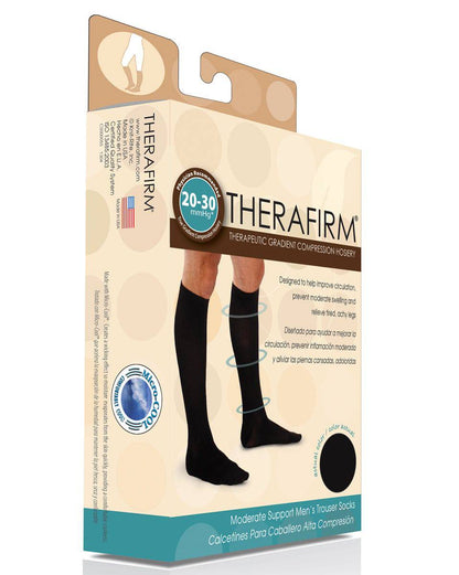 Therafirm Herren Kniestrümpfe 20-30 mmHg, gerippt 