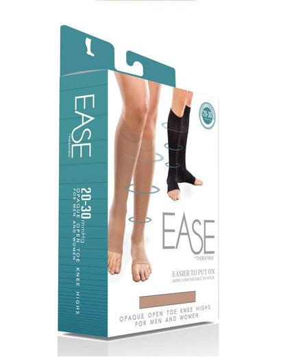 Therafirm Ease Opaque Unisex OPEN TOE Knee High 20-30 mmHg