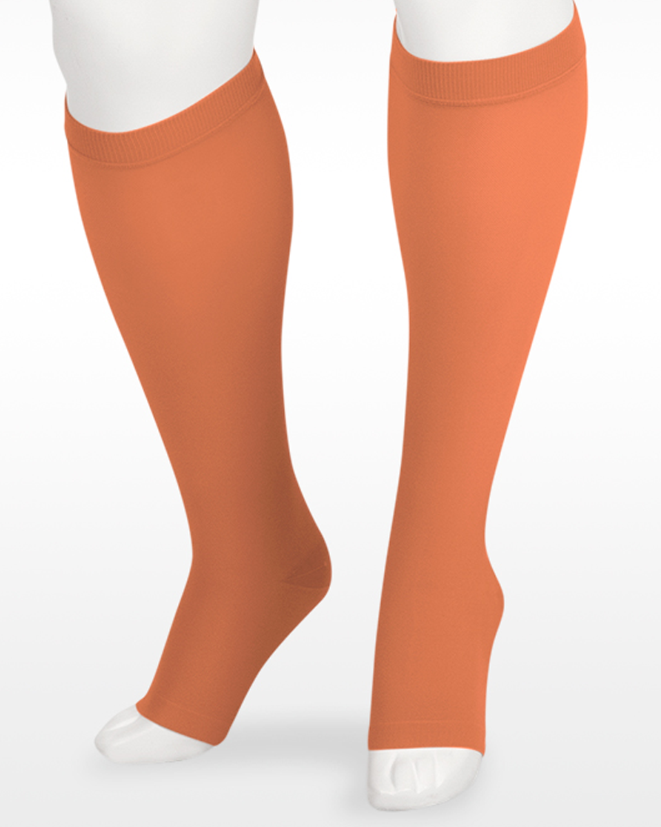 Juzo Soft 2001 OPEN TOE Knee Highs w/ Silicone Top Band 20-30 mmHg | Clearance (Final Sale)