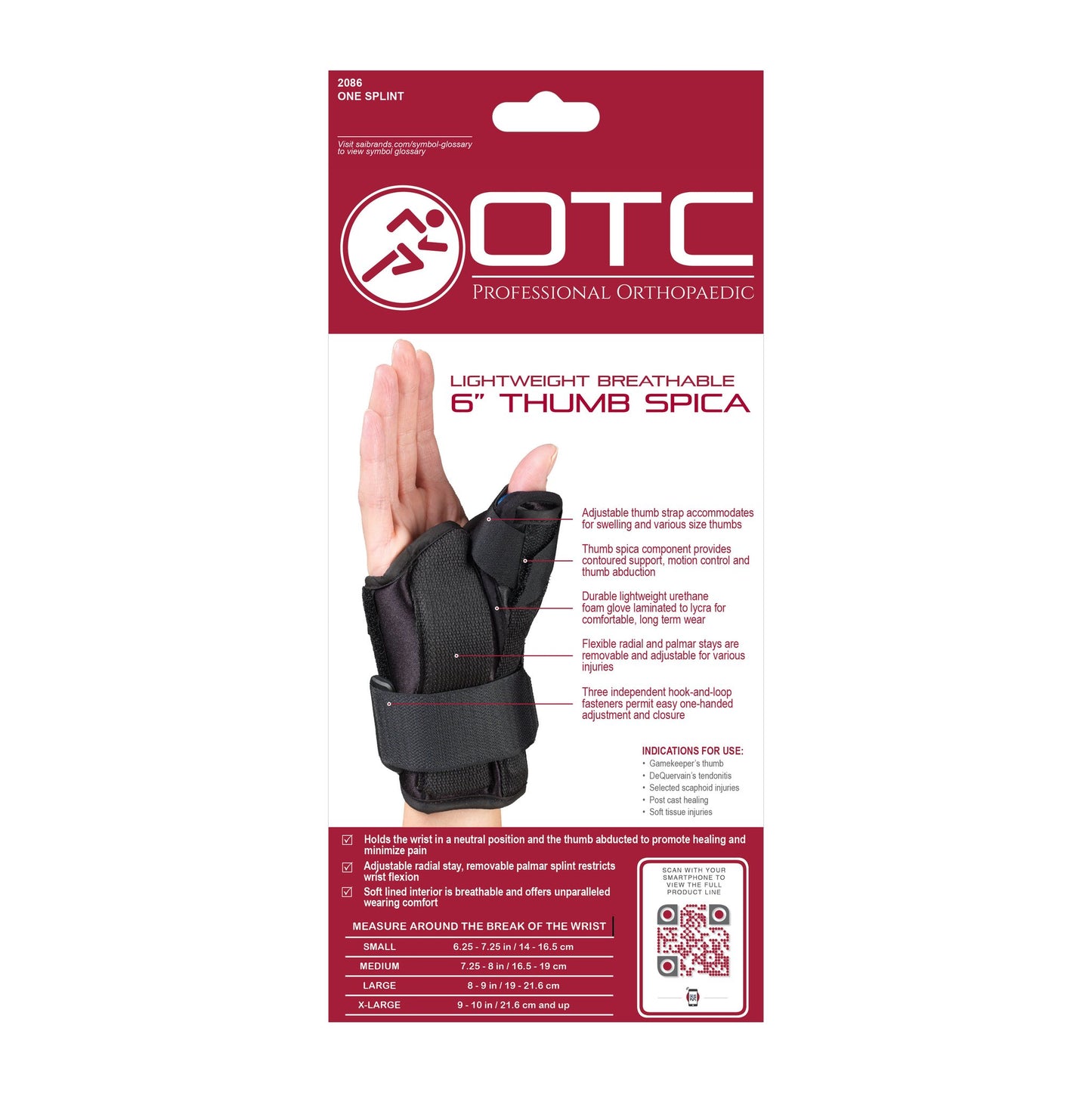 OTC 6" WRIST-THUMB SPLINT - 2086