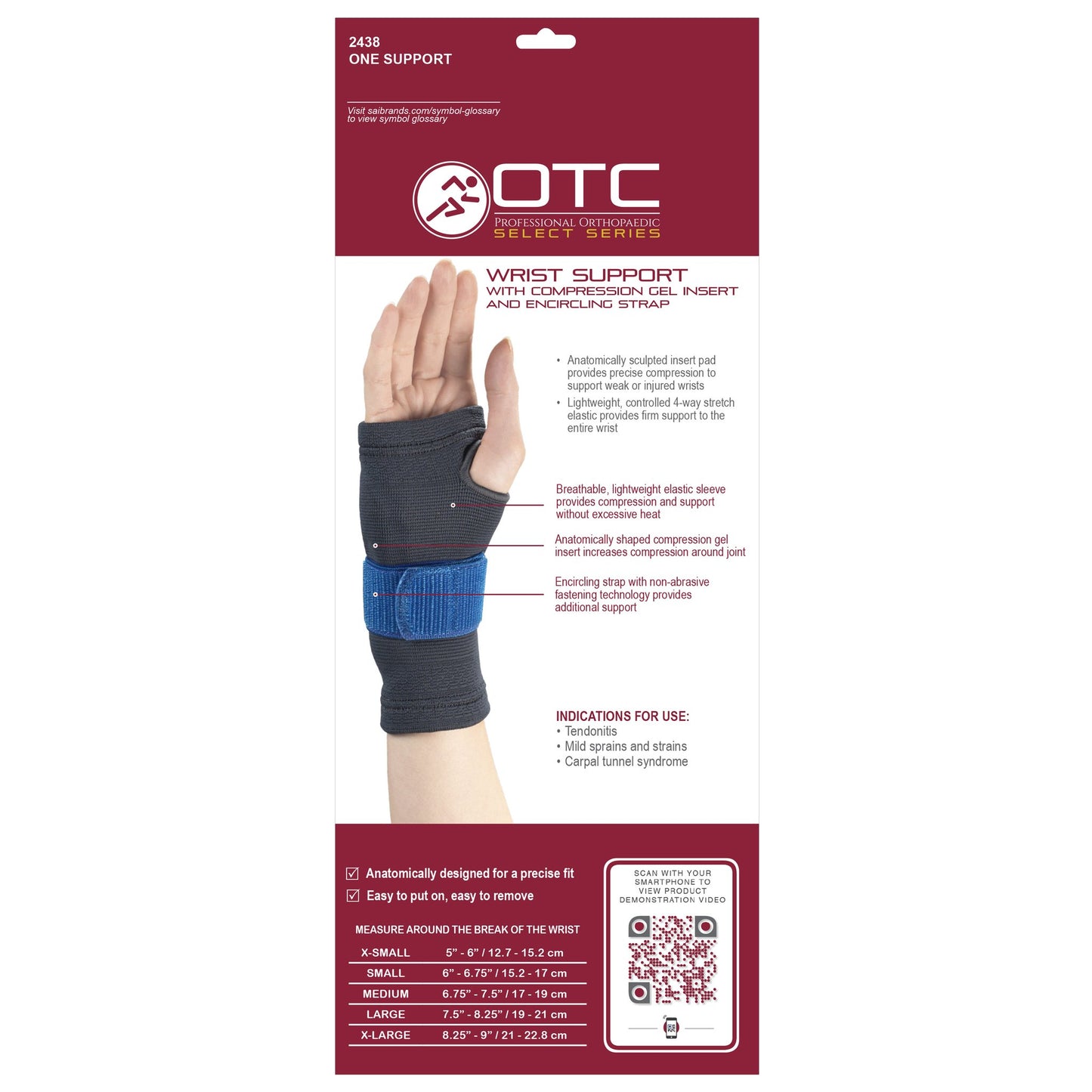 OTC WRIST SUPP W/ GEL INSERT- 2438