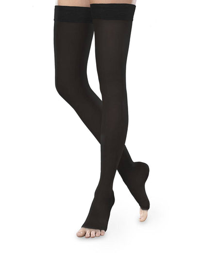 Therafirm Sheer Ease  Women's OPEN TOE Thigh High Stockings 20-30mmHg | Clearance (Final Sale)