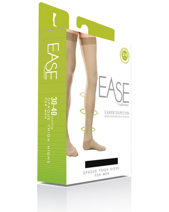 Therafirm Ease Opaque Mens Closed Toe Thigh High 30-40 mmHg- Clearance