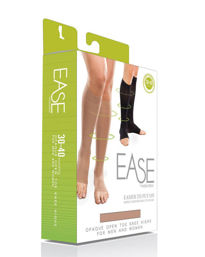 Therafirm Ease Opaque Kniestrümpfe, offene Zehenpartie, 30–40 mmHg, Unisex