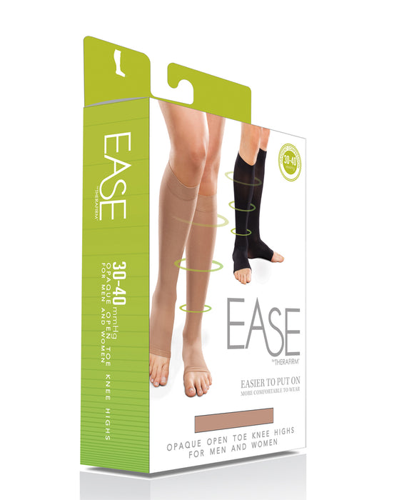 Therafirm Ease Opaque Unisex Open Toe Knee High 30-40 mmHg