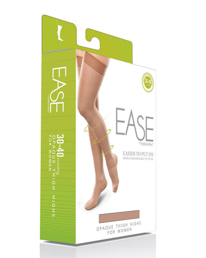Therafirm Ease Opaque Women Closed Toe Thigh High 30-40 mmHg