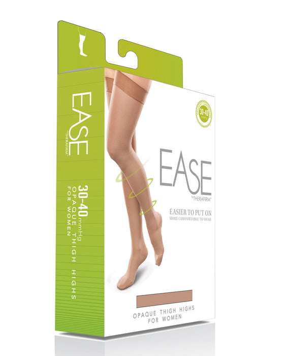 Therafirm Ease Opaque Women Closed Toe Thigh High 30-40 mmHg