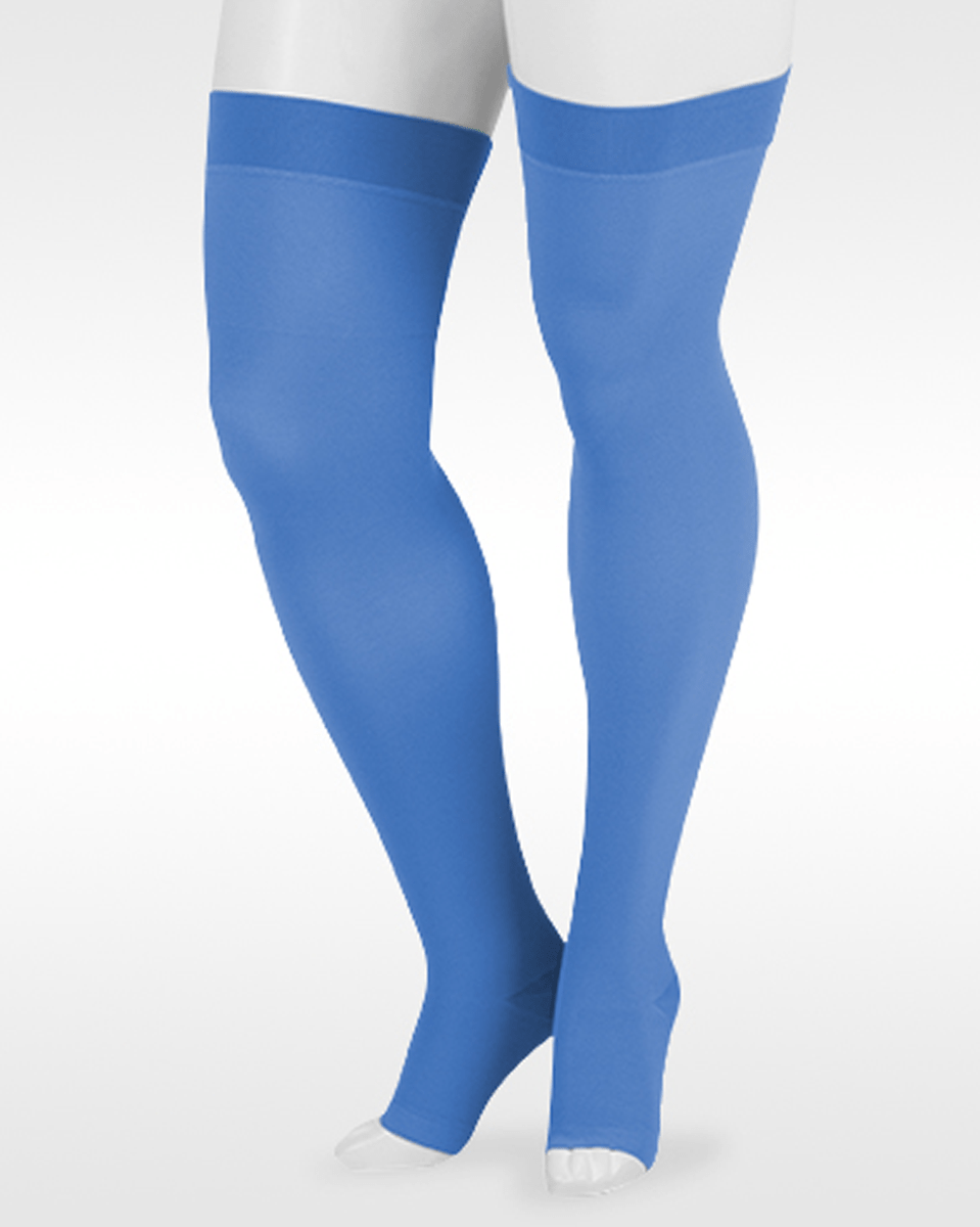 Juzo Soft 2001AG Dream Overknee-Strümpfe 20–30 mmHg – Saisonale Farben – (OFFENE ZEHEN)