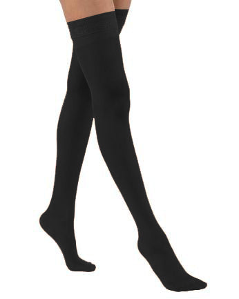 Juzo Basic OPEN TOE Thigh Highs w/ Silicone Border 15-20 mmHg | Clearance (Final Sale)