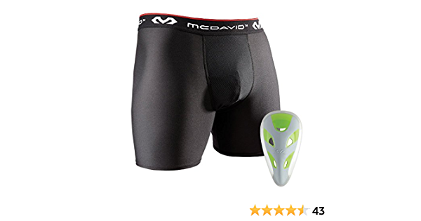 Mcdavid Boxer Short w/ Protective Flex Cup, GREEN Youth Large - MD9255Y | Clearance (Final Sale)