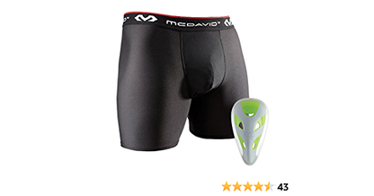 Mcdavid Boxer Short w/ Protective Flex Cup, GREEN Youth Large - MD9255Y | Clearance (Final Sale)