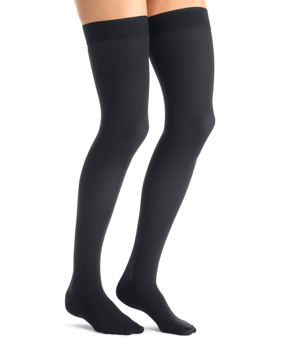 Jobst Blickdichte, schenkelhohe Strümpfe mit geschlossener Spitze und festem Halt, 20-30 mmHg