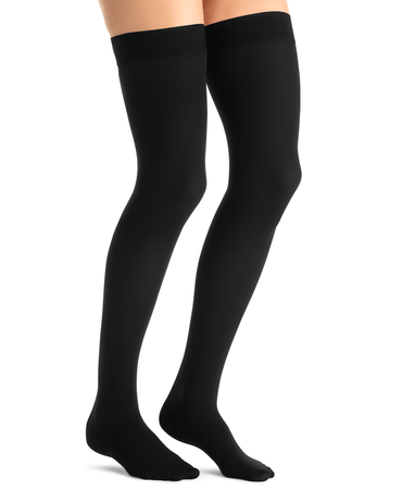 Jobst Blickdichter Oberschenkelstrumpf mit geschlossener Zehenpartie, empfindlicher, fester Halt, 30–40 mmHg