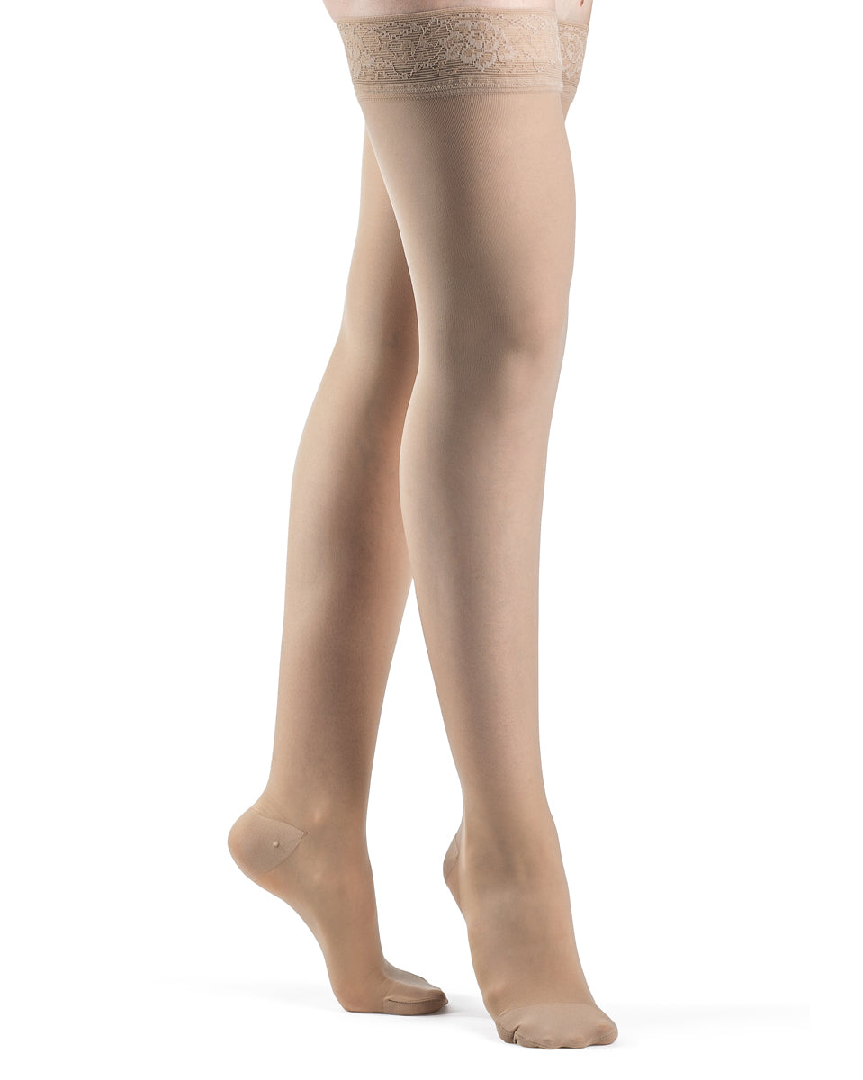 Sigvaris Microfiber - Men's Thigh High 30-40mmHg Compression Support  Stockings (Grip Top)