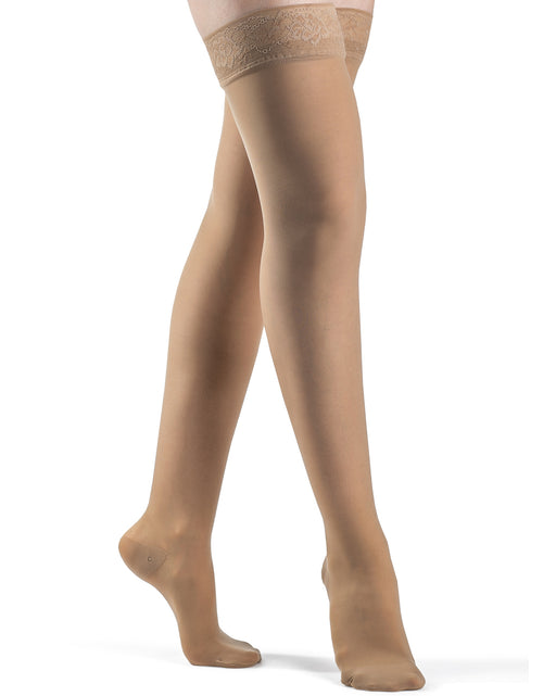 Sigvaris 780 EverSheer Women's Closed Toe Thigh Highs w/ Silicone Top Band 30-40 mmHg - 783N