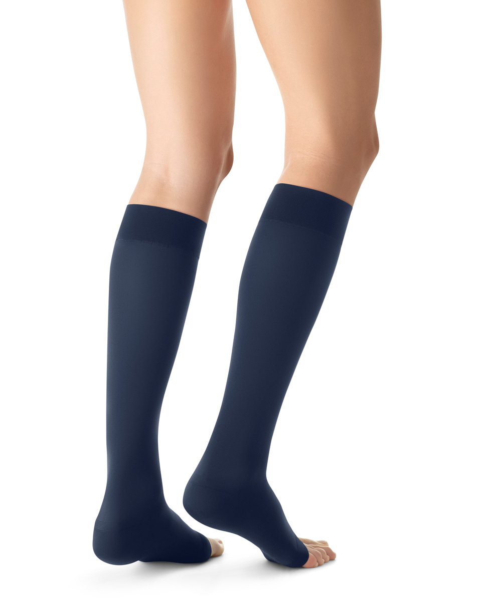 Jobst Opaque Maternity Zigzag Silicone Band  OPEN TOE 20-30 mmHg Knee High