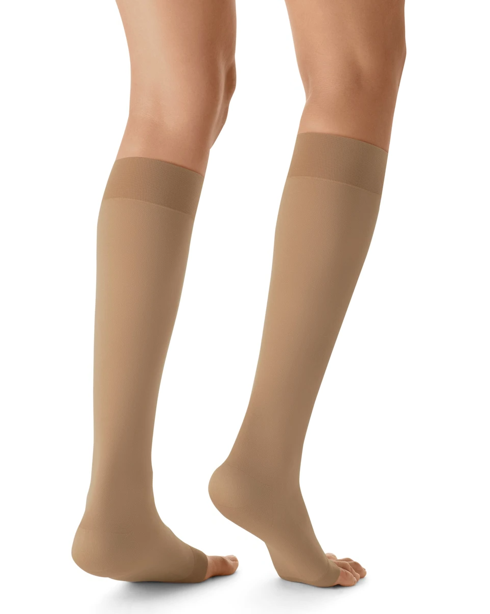 Jobst Opaque Maternity Zigzag Silicone Band  OPEN TOE 20-30 mmHg Knee High