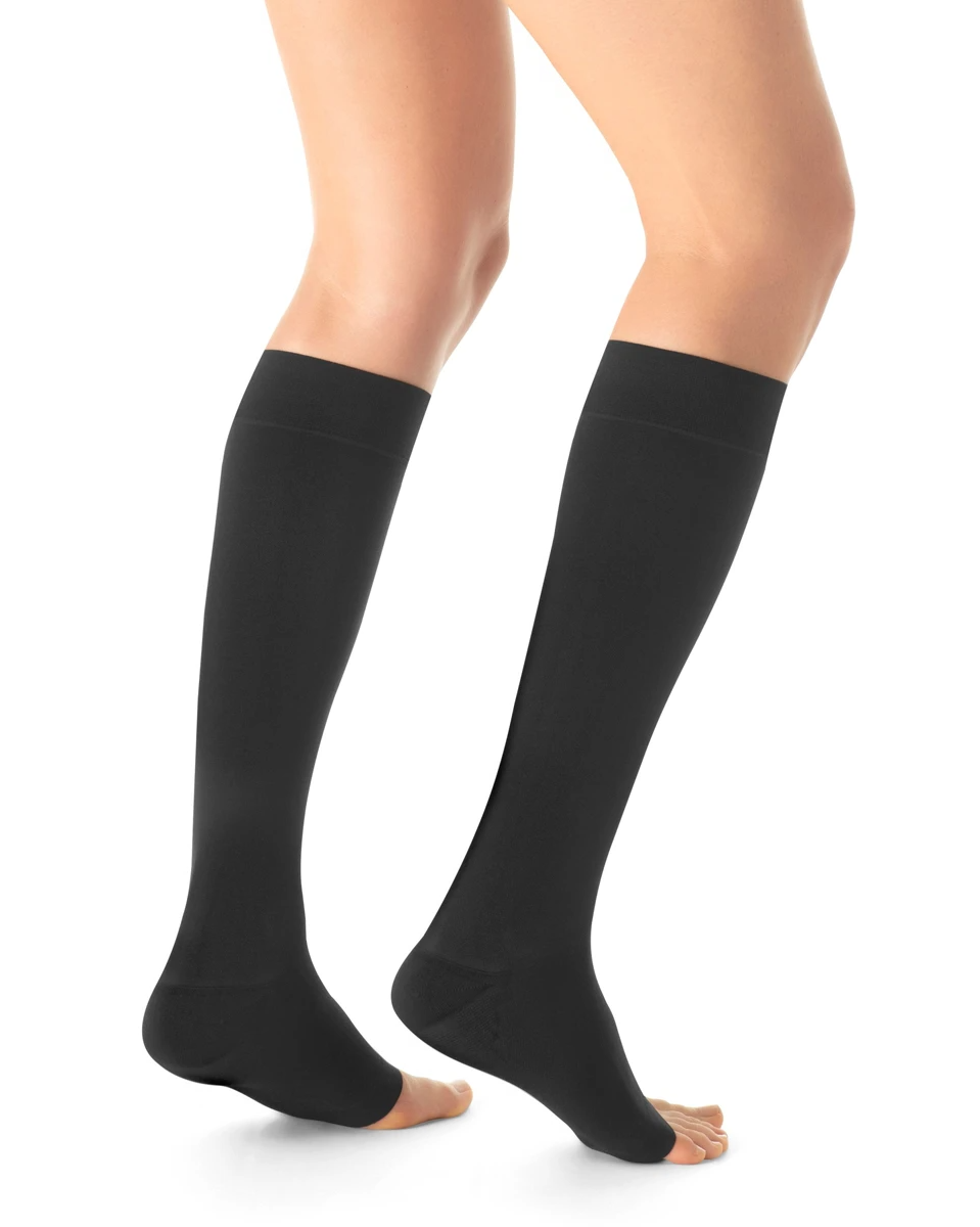 Jobst Opaque Maternity Zigzag Silicone Band  OPEN TOE 20-30 mmHg Knee High