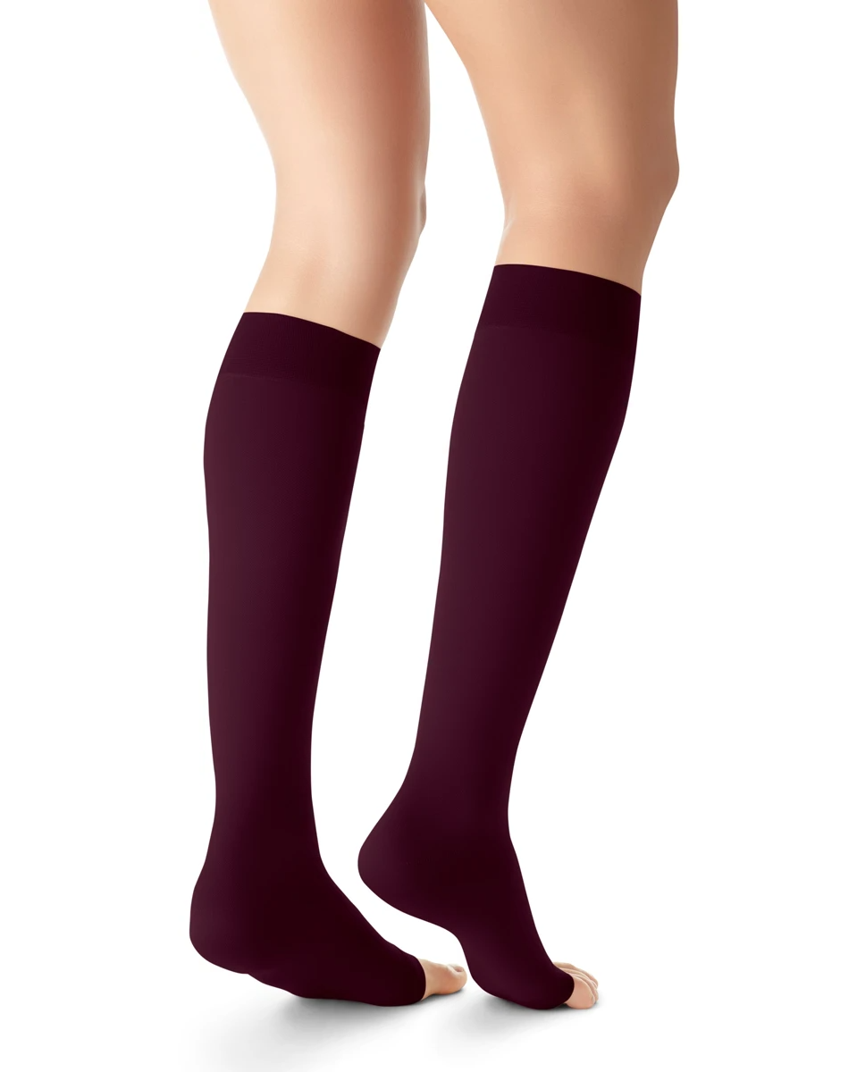 Jobst Opaque Maternity Zigzag Silicone Band  OPEN TOE 20-30 mmHg Knee High