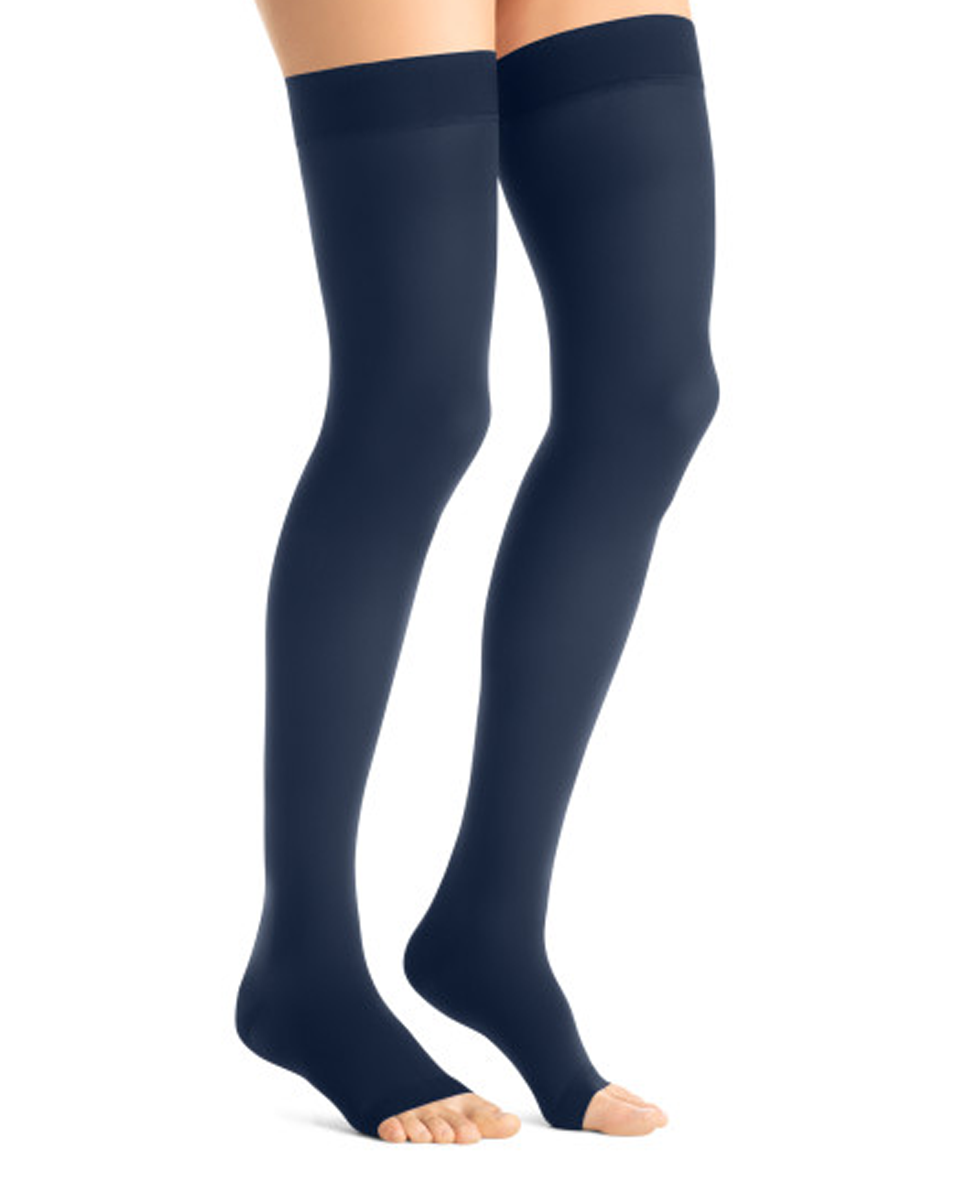 Jobst Opaque Maternity  OPEN TOE 15-20 mmHg Thigh High w/ Silicone Top Band