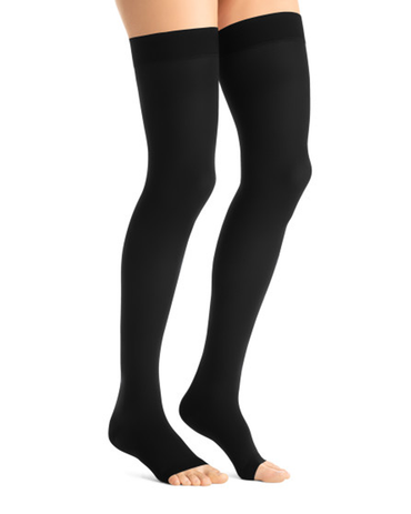 Jobst Opaque Maternity Zigzag Silicone Band OPEN TOE 20-30 mmHg Thigh High