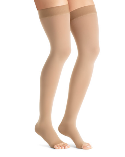 Jobst Opaque Maternity Zigzag Silicone Band OPEN TOE 20-30 mmHg Thigh High
