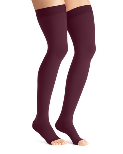 Jobst Opaque Maternity Zigzag Silicone Band OPEN TOE 20-30 mmHg Thigh High