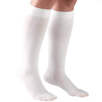 White knee-high socks worn by a person on a white background in Trufrom 